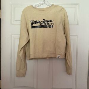 League Yellow Cropped Relaxed Sweatshirt